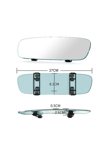 Sones 3R-335 Planemirror 270MM Araba Dikiz Güçlendirme Çerçevesiz Şeffaf Büyük Ayna Beyaz