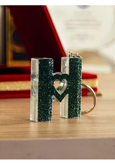 Harfli Anahtarlık Epoksi Kişiye Özel Yapım El Yapımı Harf Anahtarlık Kalp Model Özel Tasarım Hediyelik Ürün Kalp Desenli Simli Anahtarlık Açık Pembe