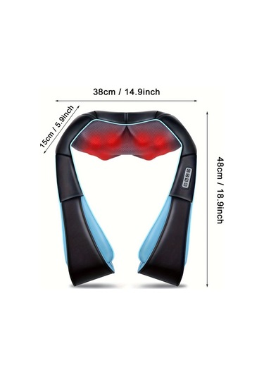 Valkyrie Şarjlı Shiatsu Bel Bacak Ayak Sırt Boyun Masaj Aleti Isıtmalı 8 Nodüllü 1. Kalite Rahatlatıcı Kas Gevşetici Masaj Cihazı Siyah