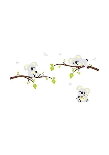 Sevimli 3 Koala Dalı Bebek Odası Duvar Çıkartmaları Duvar Çıkartmaları Çıkarılabilir Kendin Yap Vinil Poster Bebek Ev Dekorasyonu 200 108cm Şeffaf