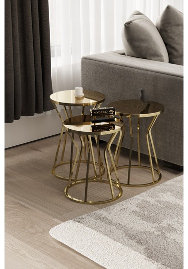 Kum Saati Zigon Sehpa Gold Bronz
