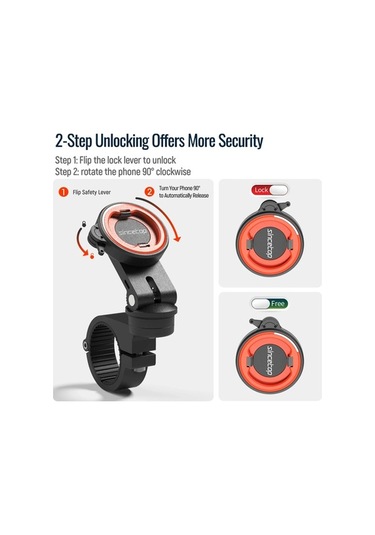 Tysm Joyjadehub Motosiklet/bisiklet/cep Telefonu Tutucu L061 - Universal Montaj - 60g Ağırlık - Pc+alu Malzeme 1pc