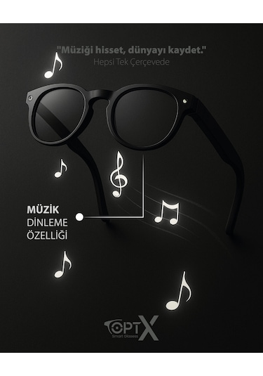 Akıllı Gözlük Yapay Zeka Aı , Kamera, Bluetooth, Müzik, Ipx5