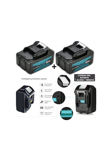 Assur 2'li Şarjlı Batarya Akü 2 Adet 58vf