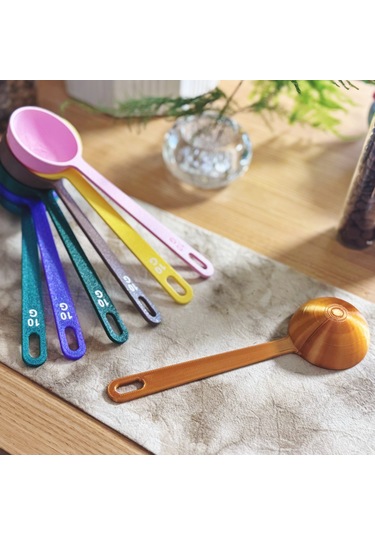 Plastik Kahve Kaşığı 10g Ölçekli 3 Adet Çok Renkli