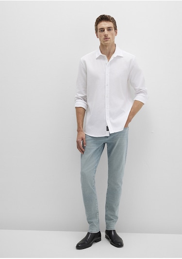 Mavi Slim Fit Beyaz Erkek Gömlek M0211656-620 Beyaz