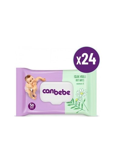 Canbebe Islak Havlu 56 Lı X 24 Adet PKT.CANBEBE.079 24'lü Set