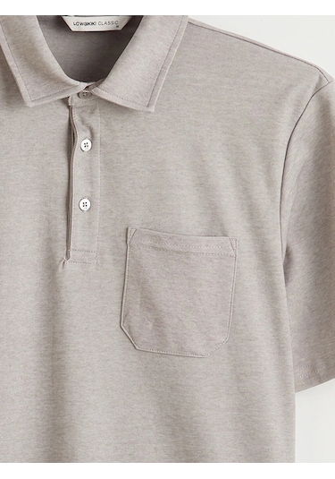 Lc Waikiki Bej Polo Yaka Cepli Erkek Tişört