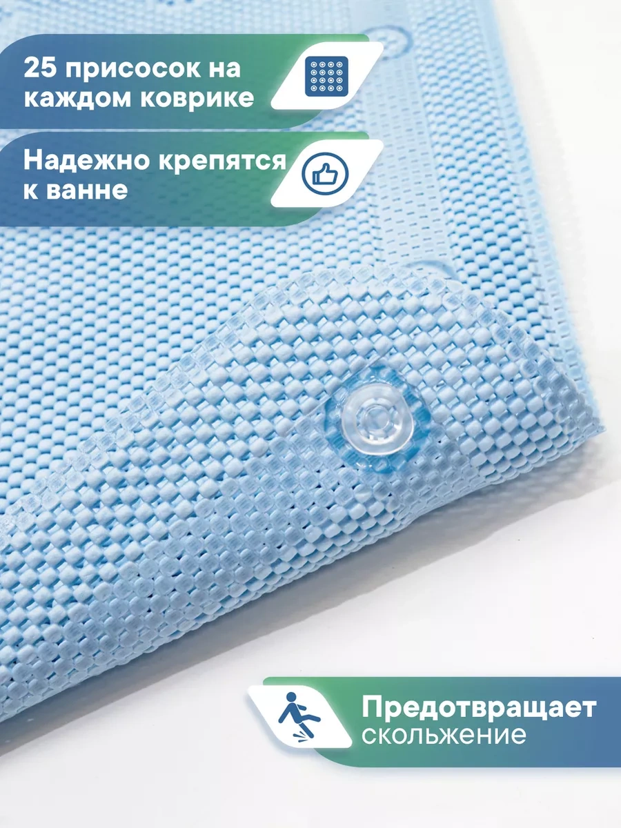 Vılına Vantuzlu Banyo Kaymaz Paspas 200291292 Mavi