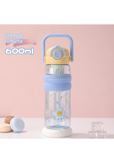 Jian Fan Plastik Su Bardağı Karikatür Hasır Bardak Mavi Mavi