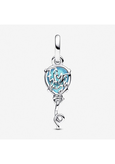 Nur Silver Mavi Murano Cam Balon Sallantılı Gümüş Charm - NUR-CM00385