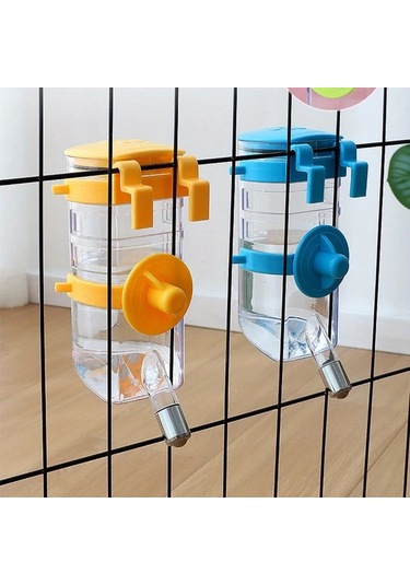 Elmpaly Pembe Sızdırmaz Tasmalı Seyahat Köpek Suluk Seti - Kafes Temizlik Dayanıklı