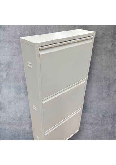 Metal Ayakkabılık 3 Lü Beyaz Ral 9016 Krem