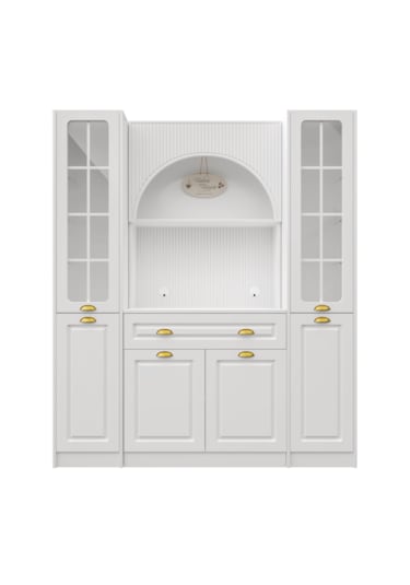 Guneystore Armoni Gold Maxi Kahve Köşesi Komple Mdf Beyaz