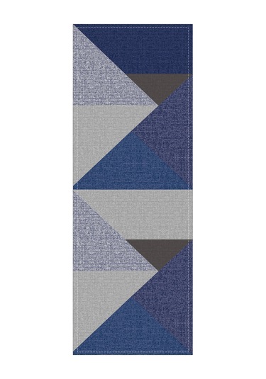 Lacivert Geometrik Desenli Premium Masa Örtüsü Runner Rnr610