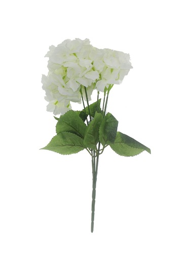 Büyük Ortanca Çiçek Demedi Yapay Dekor Çiçeği Beyaz