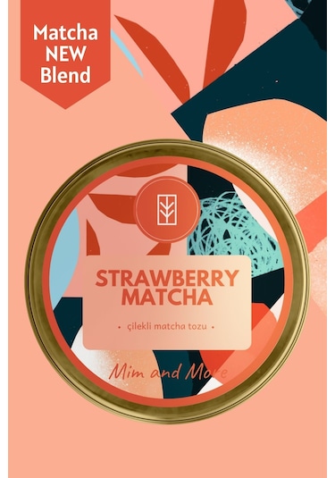 Mim and More Çilekli Matcha Tozu Teneke Kutu 25 G