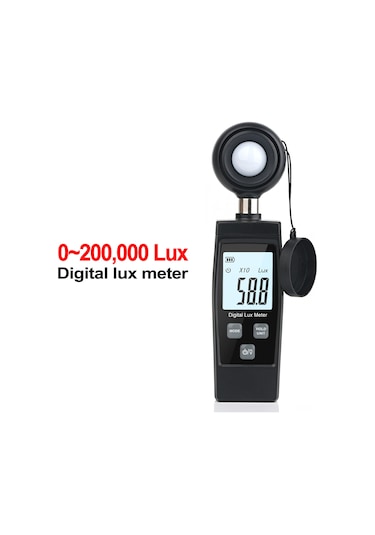 Ximistore9 Taşınabilir Işık Ölçer - 200.000 Lux'a Kadar Hassas Aydınlık Ölçüm Cihazı, Max/mın Veri Tutma, Siyah Rz851