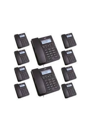 10 Adet Siyah Karel TM145 Masaüstü Ofis Telefon Seti