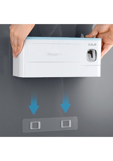 Prestigegoods Aswei A1909 Diş Fırçası Tutucu, Duvara Montajlı Kozmetik Düzenleyici, Gri Diğer