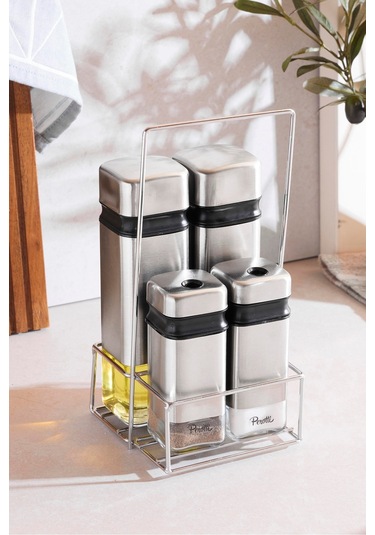 Cubıc 4'lü Standlı Yağlık-sirkelik Takımı Seffaf Şeffaf