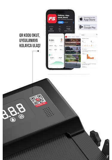 Walke W-fit Bluetoothlu Uygulamalı Uzaktan Kumandalı Koşu Bandı 10 Km Hız (Yenilenmiş Tasarım)