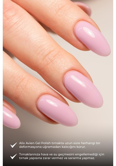 Alix Avien Uv Kalıcı Açık Pembe Jel Oje 09 Gel Polish 12 Ml