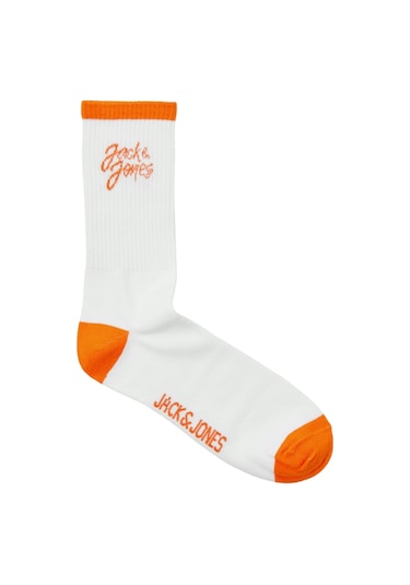 Jack & Jones Erkek Çorap 12252044 Beyaz-orange Beyaz - Turuncu