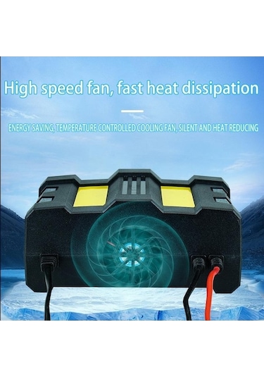 12v24v 220w Araç Akü Şarj Cihazı, Tam Otomatik Yüksek Frekanslı Akıllı Darbe Onarım Şarj Cihazı, Lcd Ekran Yüksek Güçlü Şarj Cihazı Xp