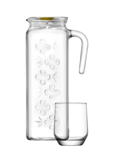 LAV Sude Cam Sürahi Takımı 7'li (1 Sürahi, 6 Su Bardağı)