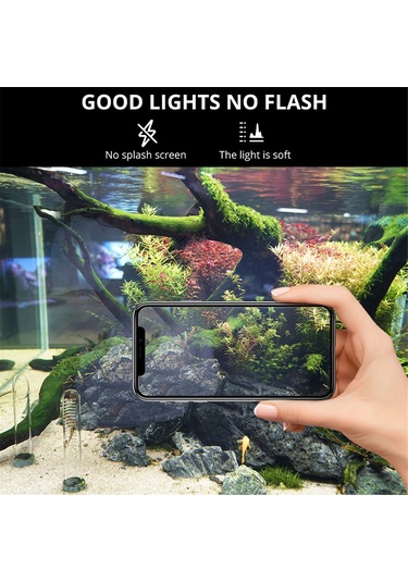 Symbee Akvaryum Işığı Su Geçirmez Ayarı 10 Seviye Işık Regülasyonu 3 Zamanlama Seçeneği Tam Spektrum 60 Led Topu 45-60cm 11w Euro Standartı Siyah