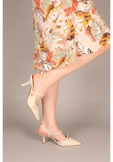 Vesper Çapraz Bağlı Stiletto Ten-7810 Ten