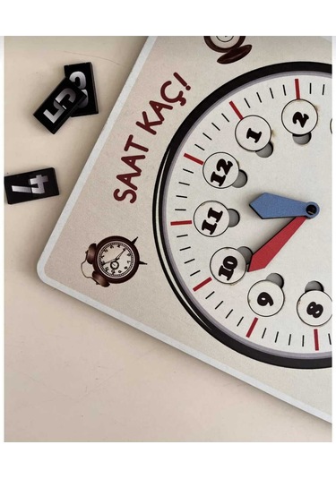 Saat Kaç Öğrenme Seti Zaman Kavramını Öğrenin - Miniklerimiz İçin Renkli Ahşap Oyuncak