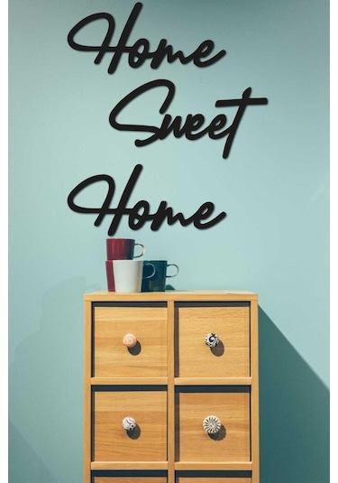 Home Sweet Home Duvar Tablosu Dekoratif Ahşap Tablo Kapı Süsü