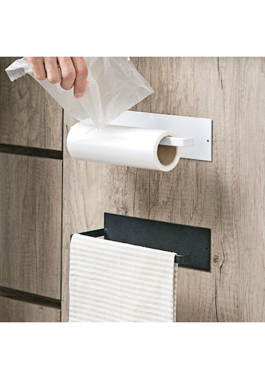 Dancemonkey 2 Adet Duvara Monte Banyo & Mutfak Ruloluk Havlu Askısı - Pratik Çok Renkli