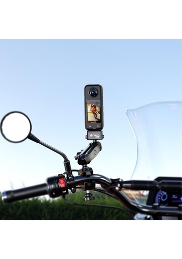 Kelepçe Bağlantılı 360 Aksiyon Kamera Tutucu Tak Çıkar Başlıklı Siyah
