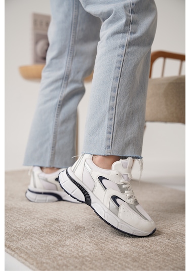 Sameto Günlük Ortopedik Kadın Sneaker Spor Ayakkabı Beyaz