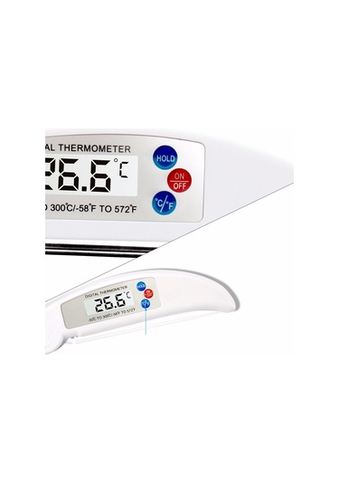 Sones Katlanır Et Termometresi Dijital Mutfak Termometresi Yemek Pişirme Barbekü Probu, Rastgele Renk Teslimatı