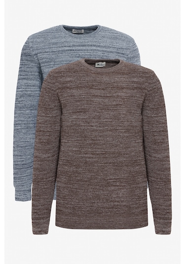 Erkek Kahve-acık Grı 2'li Paket Pamuklu Standart Fit Normal Kesim Bisiklet Yaka Triko Kazak Kahve-acık Grı Erkek Kahve-acık Grı 2'li Paket Pamuklu Standart Fit Normal Kesim Bisiklet Yaka Triko Kazak Kahve-acık Grı