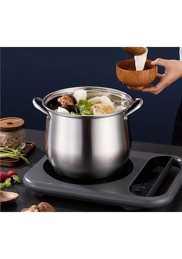 1 Adet Paslanmaz Çelik Çorba Tenceresi Büyük Kapasiteli Ev Çok Renkli