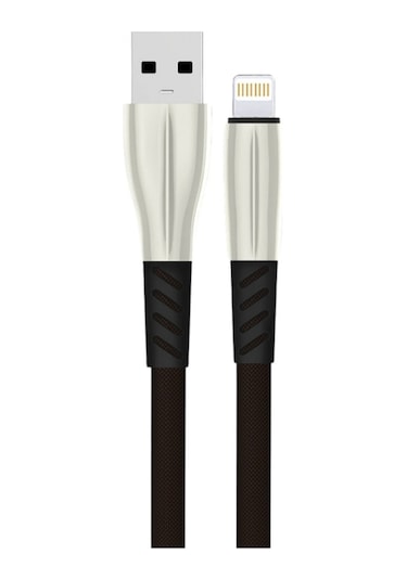 S89 Metal Uçlu Lightning Kablo İphone Uyumlu 1m 2.4a - Siyah