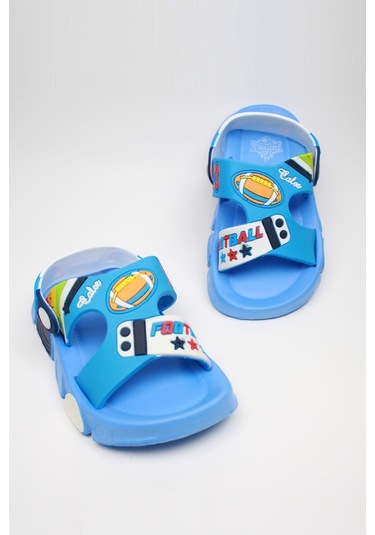 Günlük Unisex Çocuk Sandalet Esnek Kaymaz Taban Yazlık Ev Okul Kreş Ayakkabı Ps940-ps955 Mavi