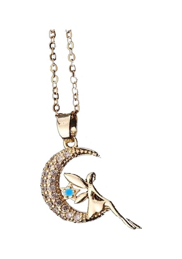 Pigado Paslanmaz Çelik Ayda Oturan Melek Kolye