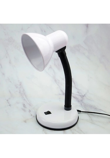 Atlanta Beyaz Masa Lambası Gece Çalışma Lambası E27 Duy