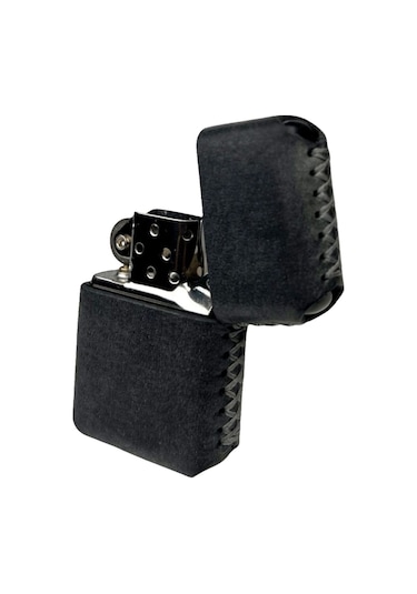 Handmade El Yapımı Hakiki Deri Zippo Modeli Çakmak Antrasit