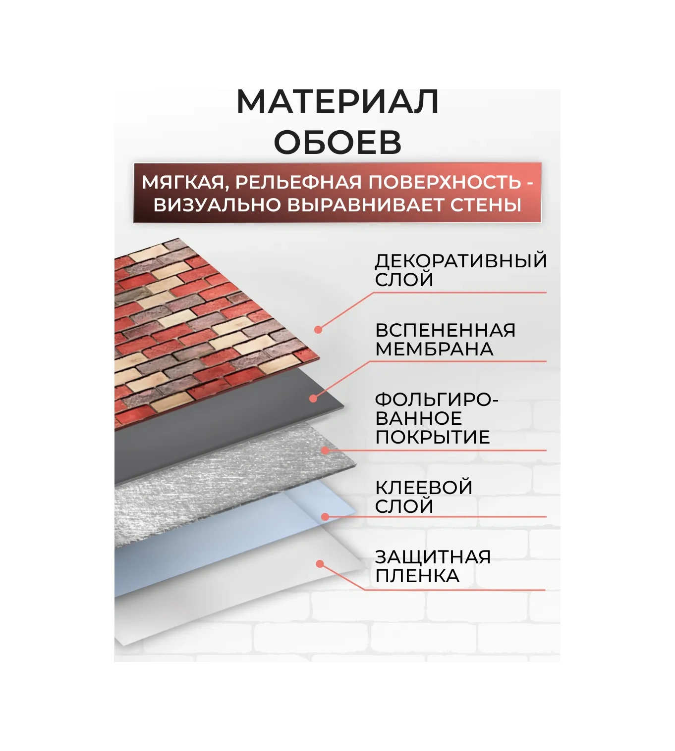 Frays Decor Kendinden Yapışkanlı Duvar Kağıtları Pvc 50x280 Cm Tuğla 306195860