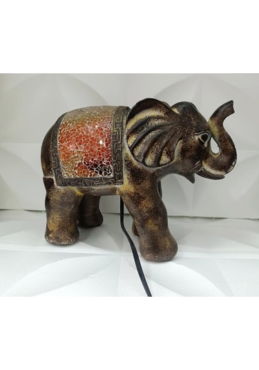 Fil Mozaik Lamba Yatak Odası Bebek Odası Gece Lambası Masa Üstü Ev Dekorasyon Çok Renkli