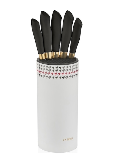 N3293 Berry Silindir 6 Lı Bıçak Seti-kazayağı Beyaz