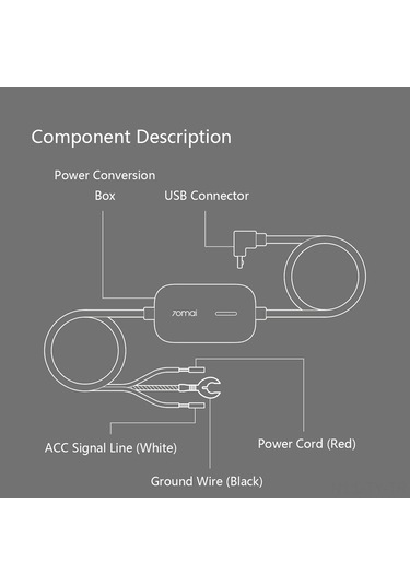 Teltree 70mai Obd Akü Koruyucu Park Monitörü Kablosu - 5v 3a, 24 Saat Sürekli Izleme, Tüm 70mai Kayıt Cihazları İçin Uyumlu