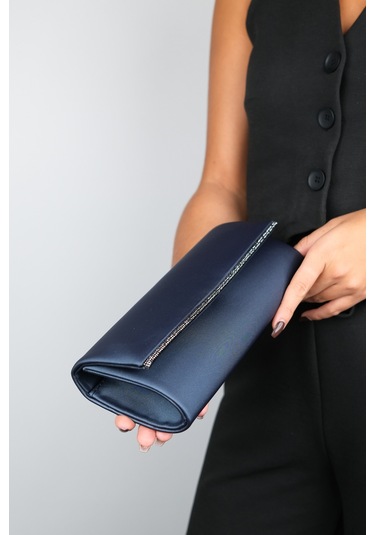 Marıa Laci Saten Platin Taşlı Kadın Abiye Çanta Çok Renkli